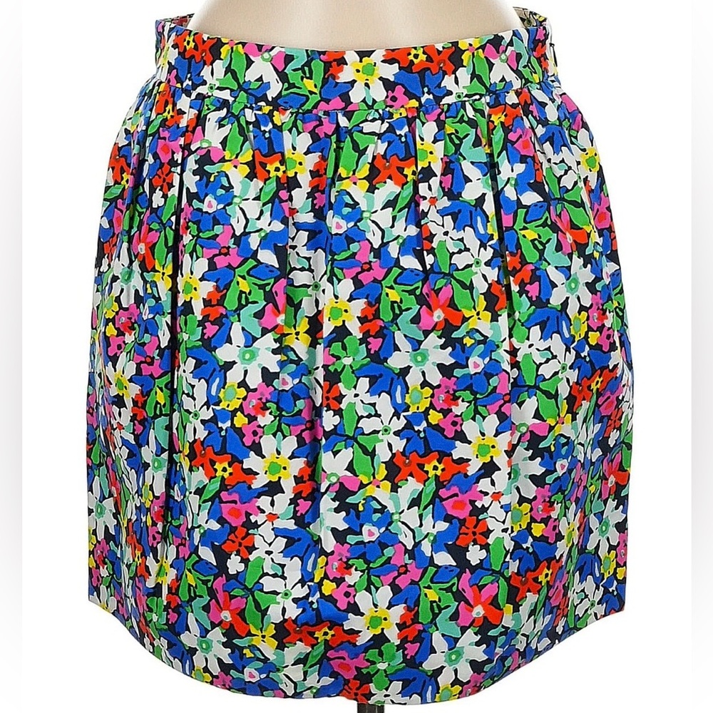 Kate Spade Silk Blend Henrita Full Bloom Floral Multicolor Mini Skirt w/Pockets